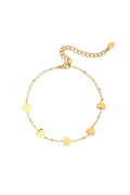 Maya - hartjes armband Goud