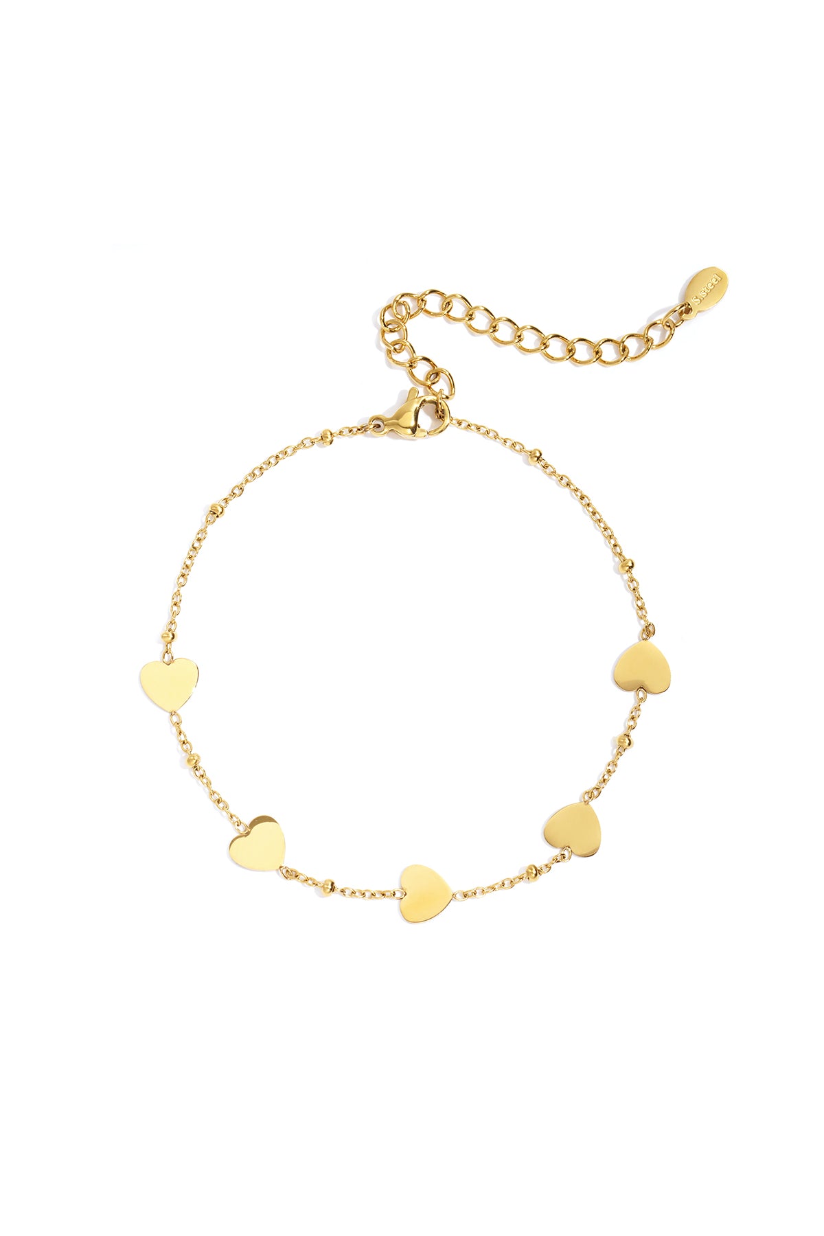 Maya - hartjes armband Goud