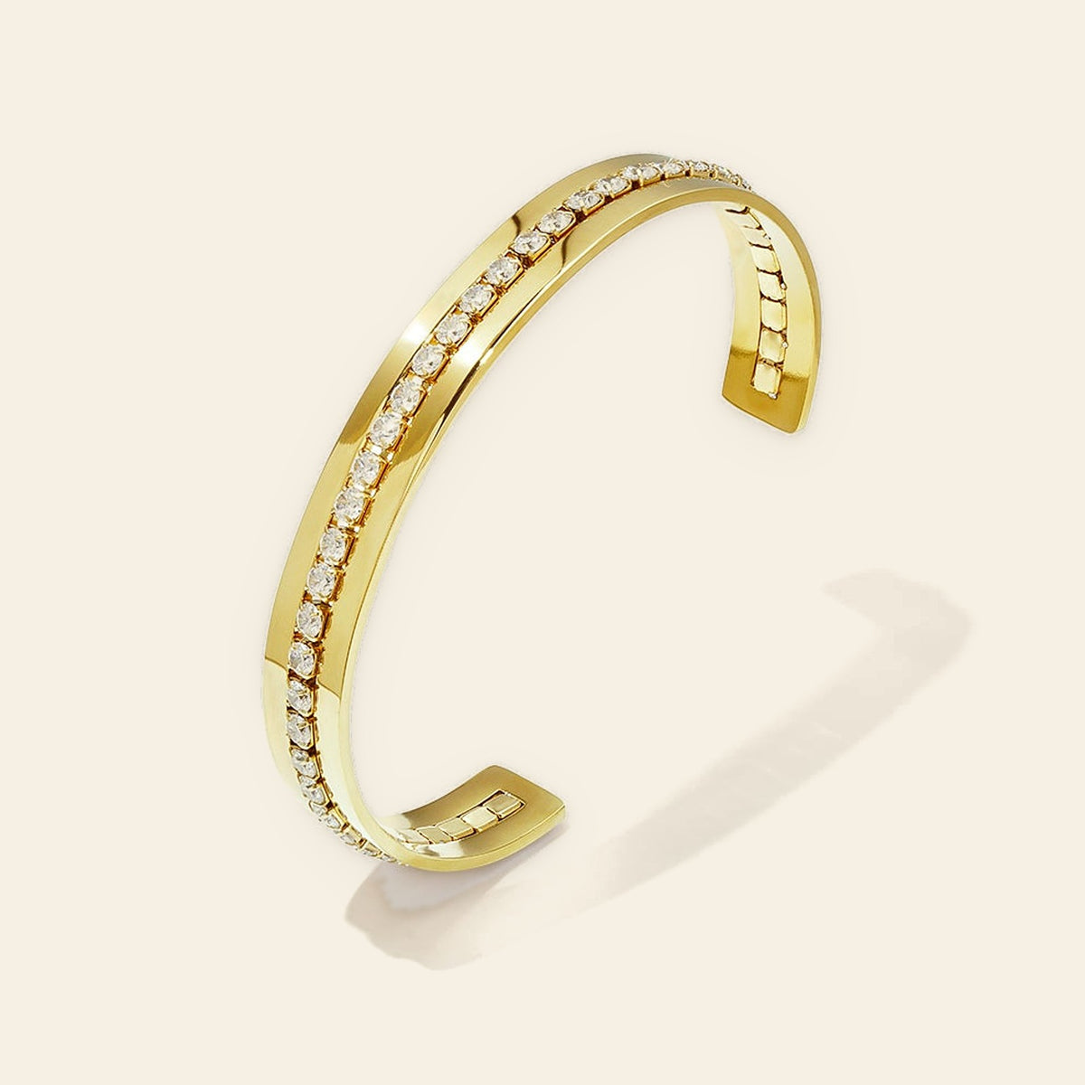 Arc - Open bangle met steentjes goudkleur