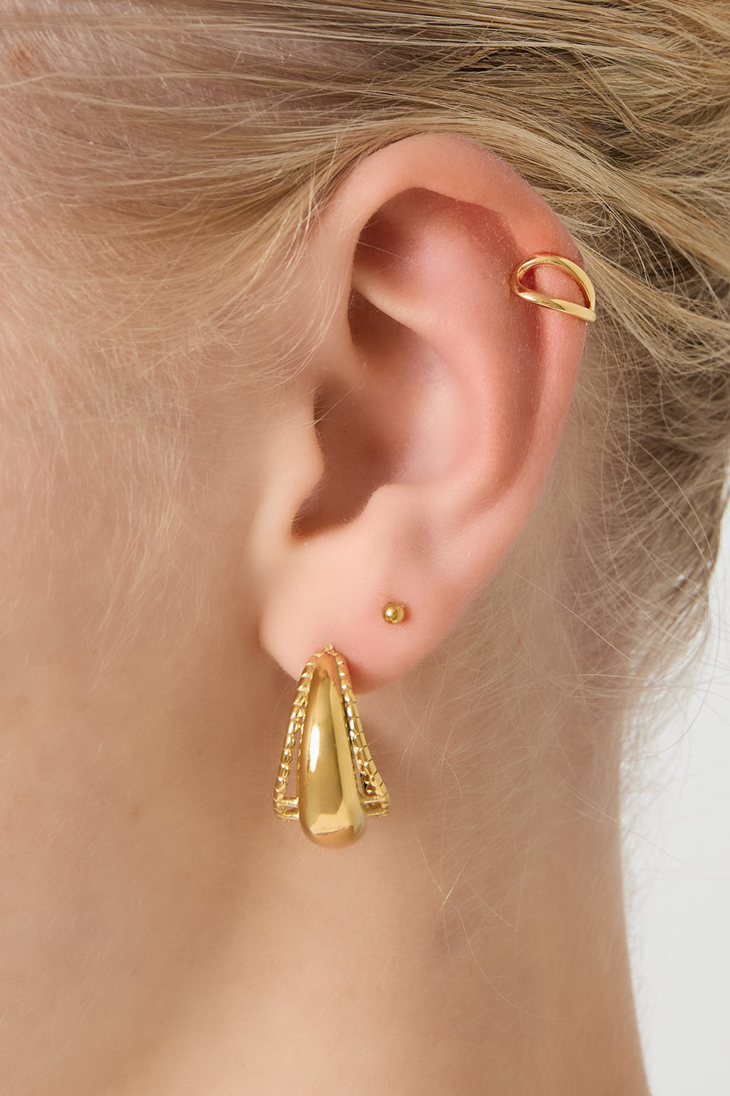 Linked - earcuff Goud aan oor