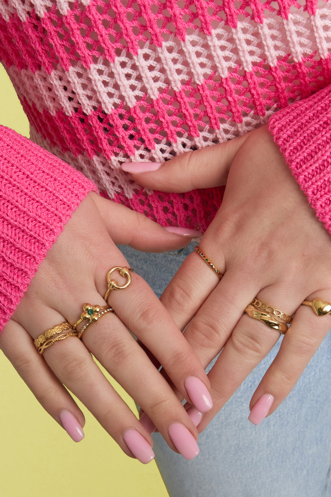 Braid - bandring Goud aan hand