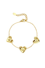 Meave - hartjes armband Goud