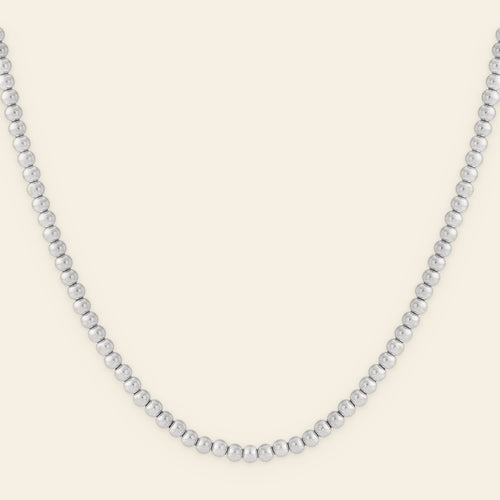 Veda - kralenketting zilverkleurig