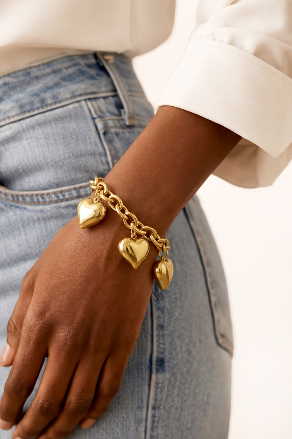 Amour - Hartjes schakelarmband
