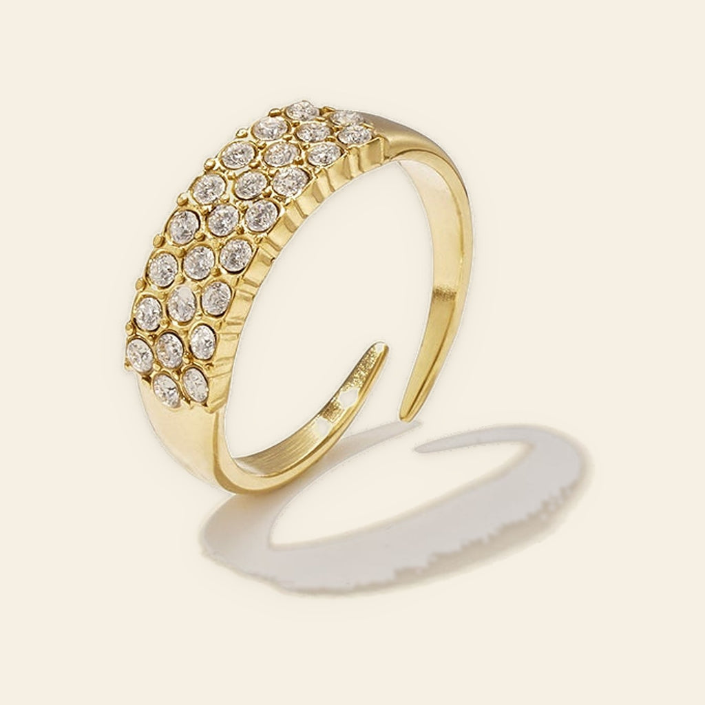 Céleste - Pavé stapelring goudkleur