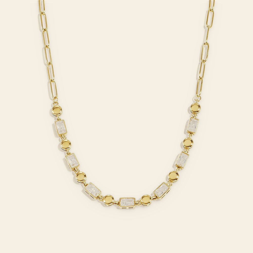 Prisma - Ketting met zirkonia stenen goudkleur