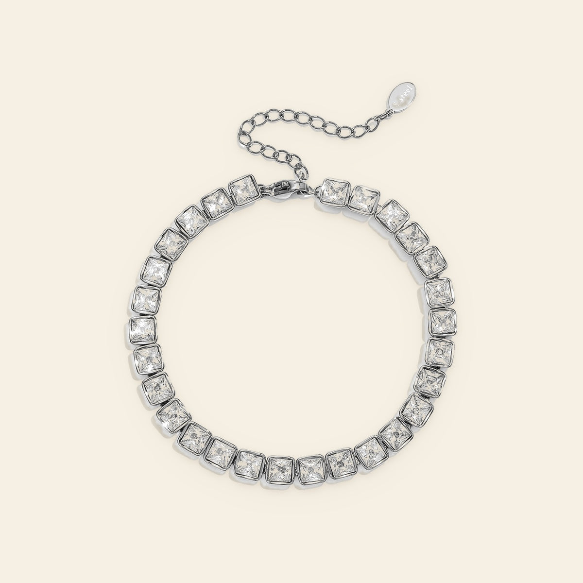 Baguette - Tennisarmband met zirkonia zilverkleur