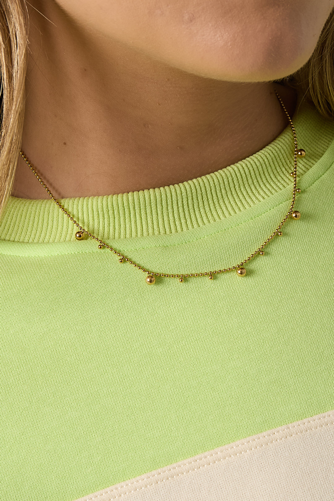 Dotty - schakelketting Goud detail