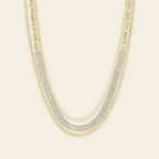 Glamour - Gelaagde ketting met zirkonia goudkleur