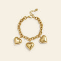 Amour - Hartjes schakelarmband goudkleur