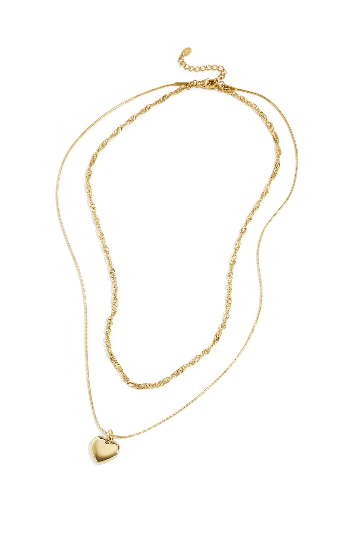 Heart - layered ketting Goud