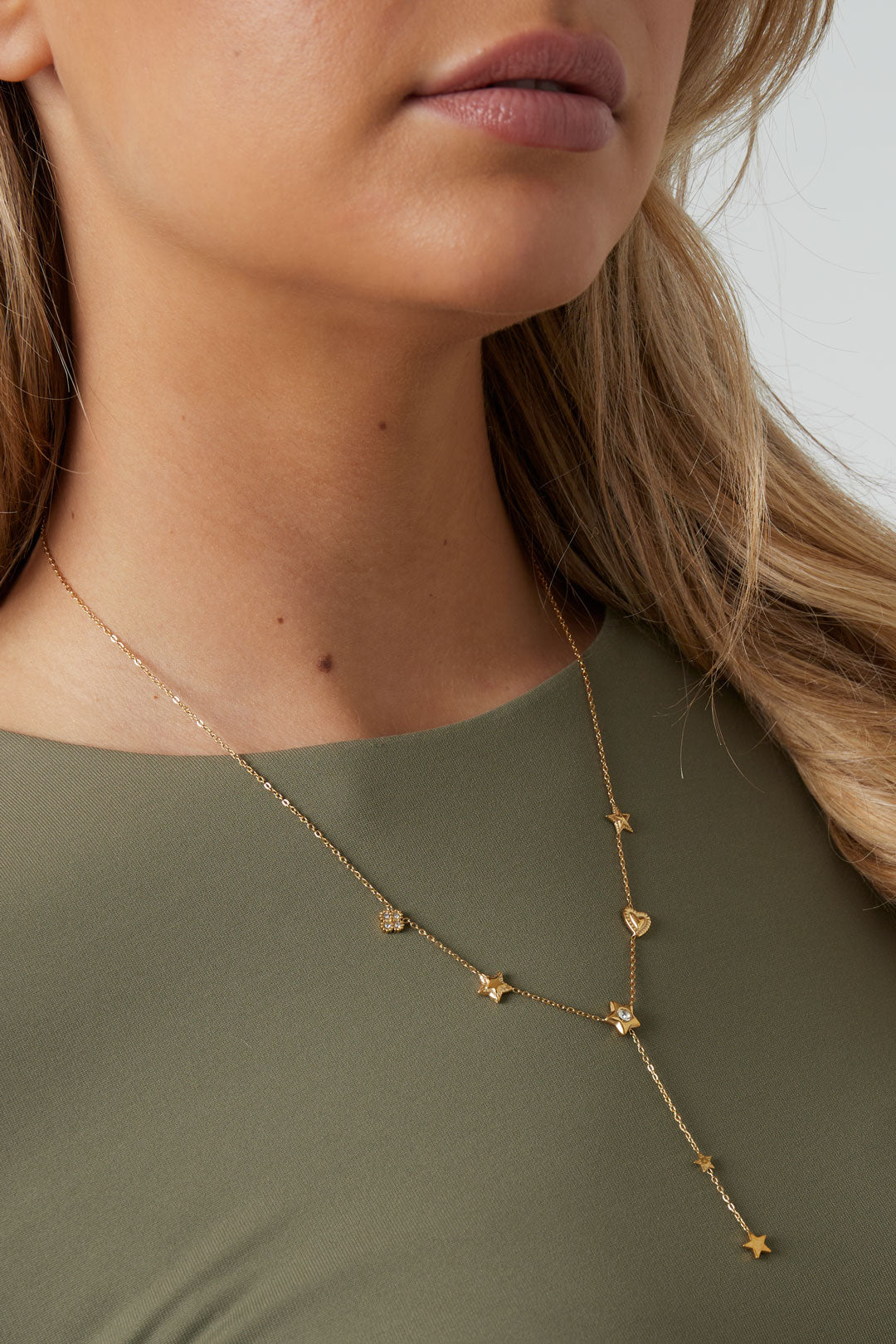 Starlet - hanger ketting Goud detail