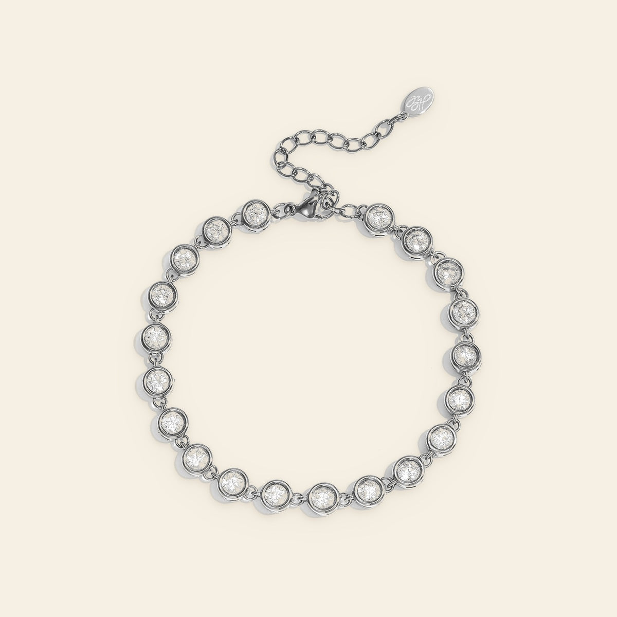 Gloria - Armband met ronde zirkonia zilverkleur
