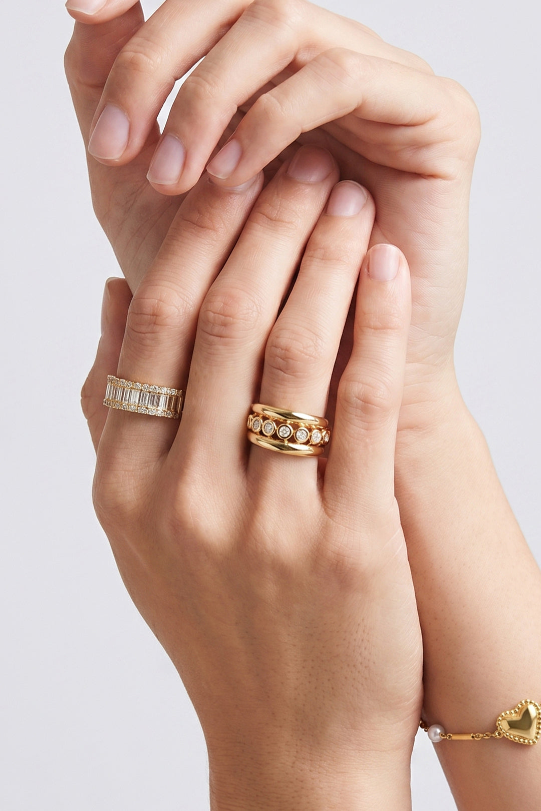 Margaux - Stapelring met baguette steentjes