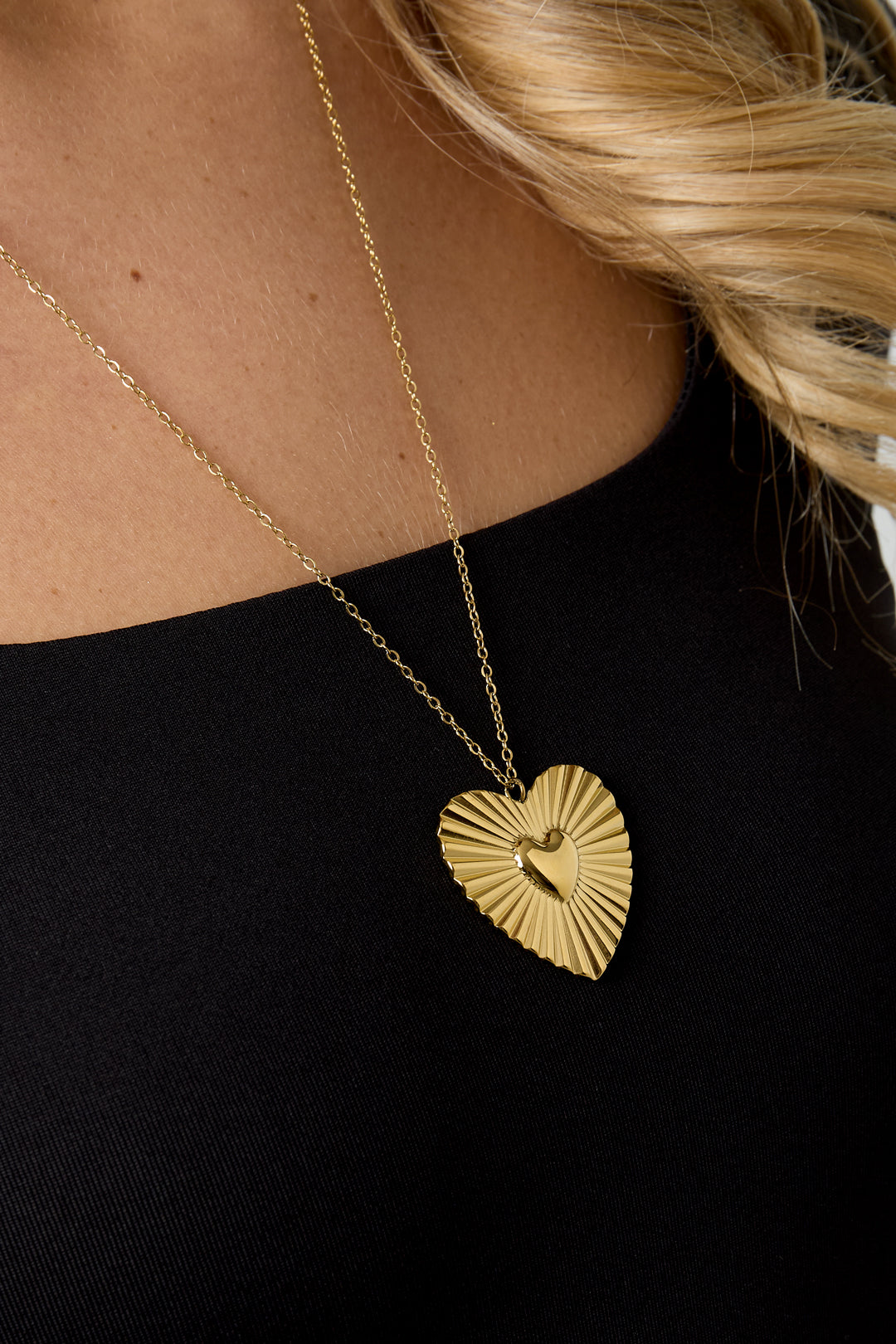 Sweet - hartjes ketting Goud detail