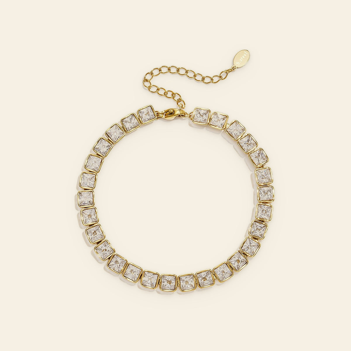 Baguette - Tennisarmband met zirkonia goudkleur
