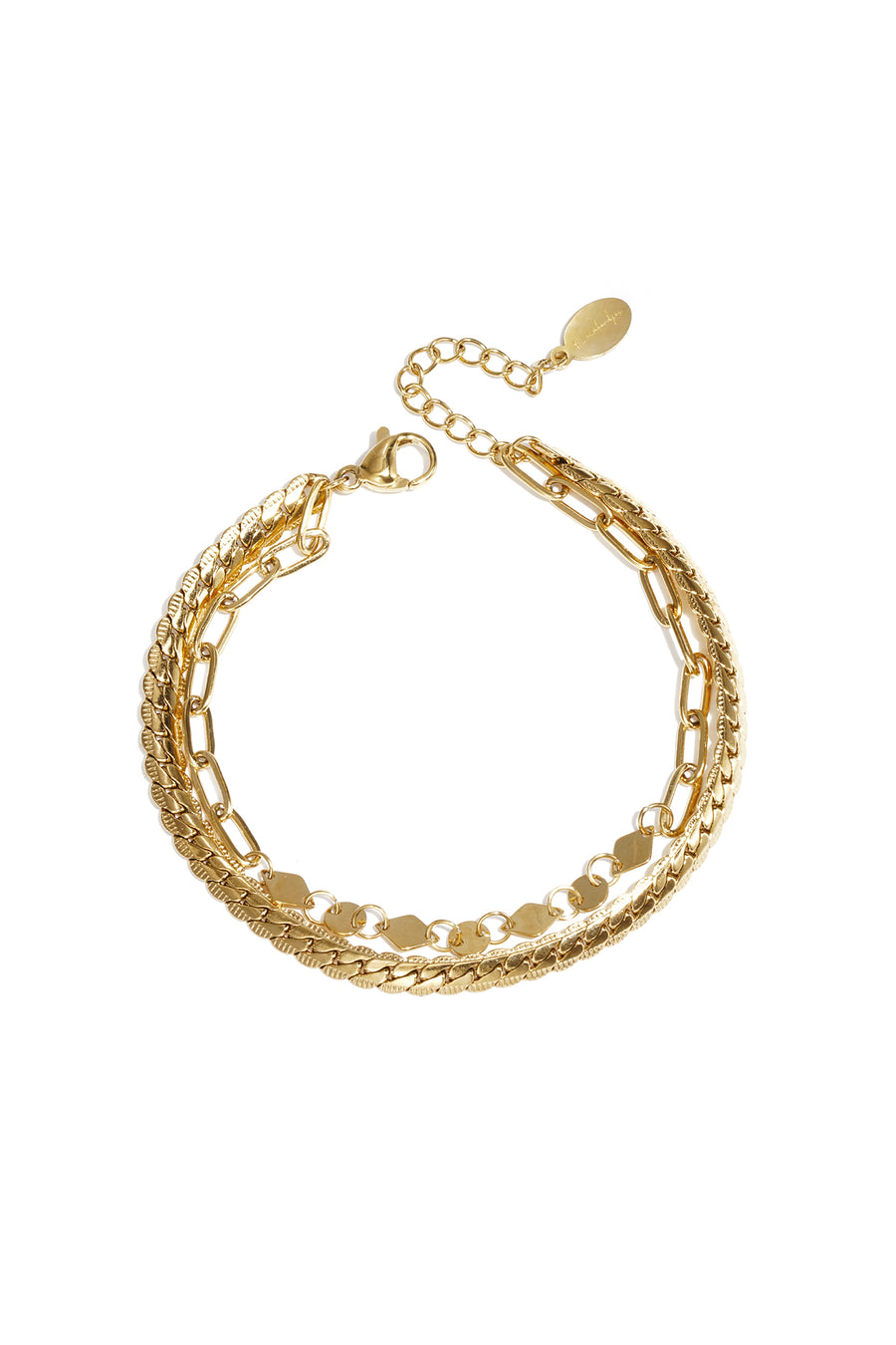 Lou - manchet armband Goud