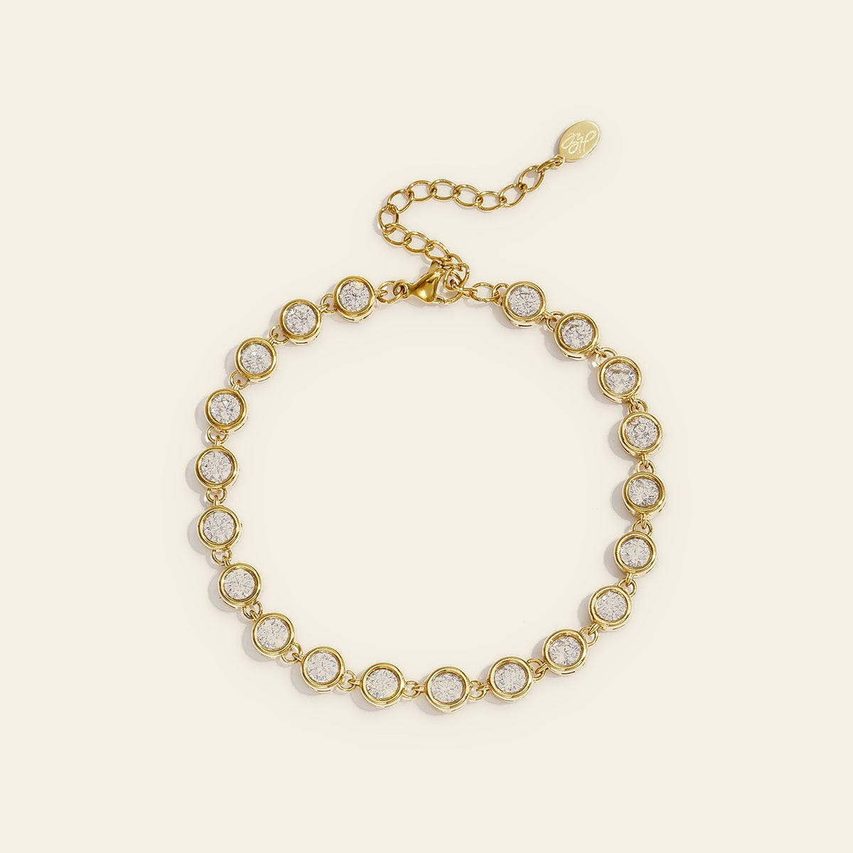 Gloria - Armband met ronde zirkonia goudkleur