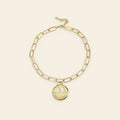 Joie - Smiley munt ketting goudkleur